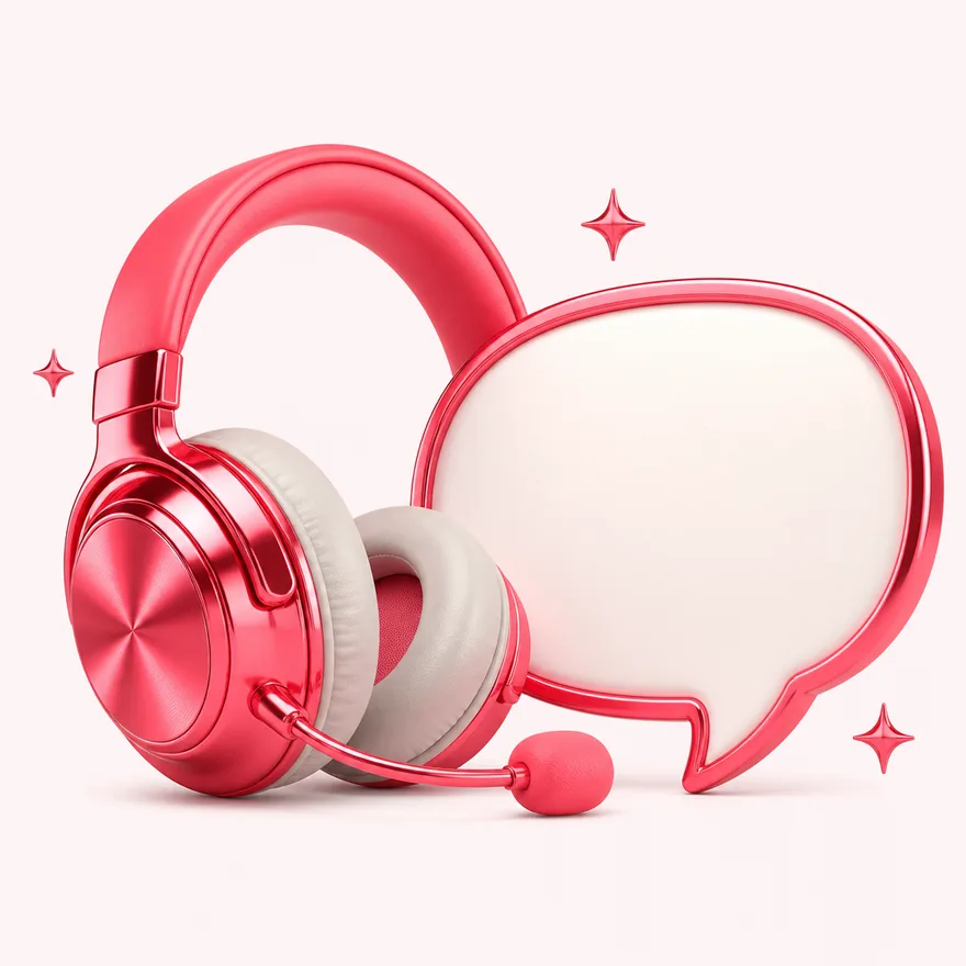 Headset with speech bubble — Lizaro