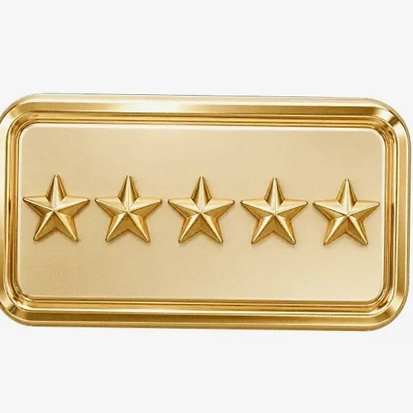 Five-star rating plaque — Lizaro